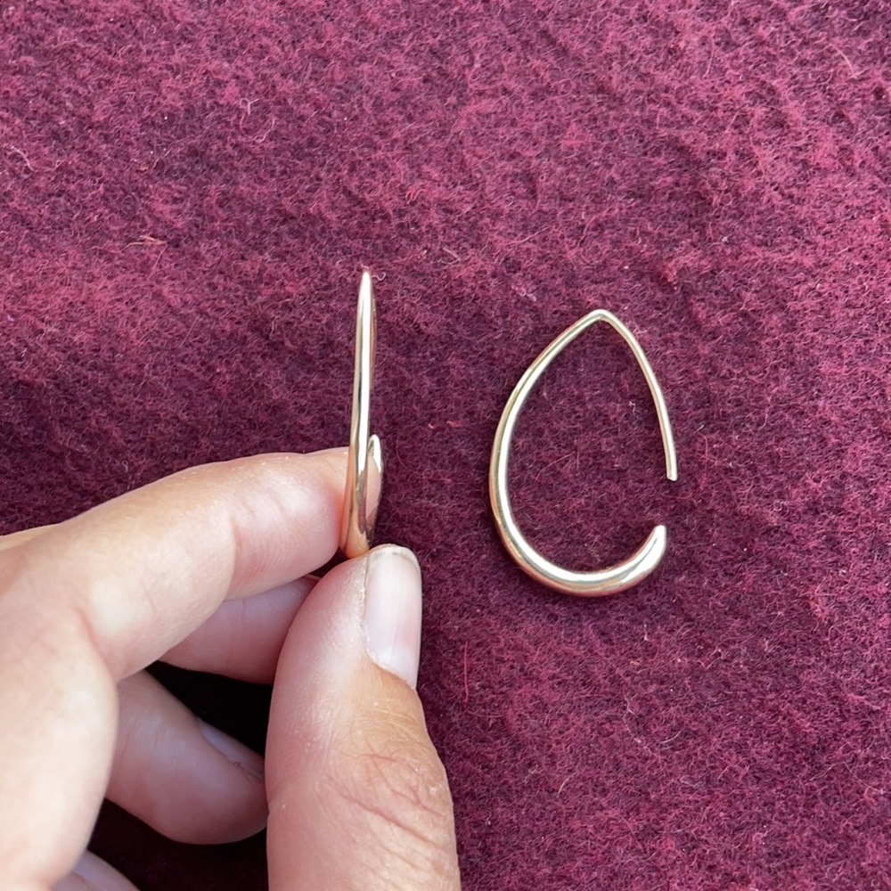 Lightweight Gold Tear Drop Hoops